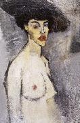 Amedeo Modigliani Female nude with hat painting